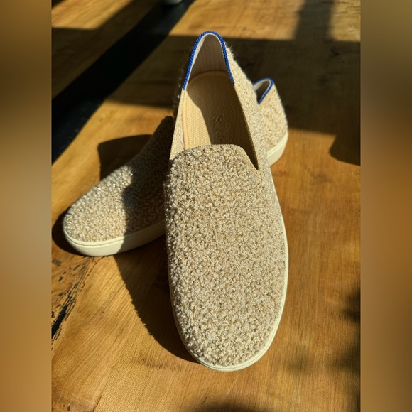 NWOT Rothy's The Original Slip On Sneaker - Honeybun Shimmer Bouclé size 8.5 - Picture 2 of 7